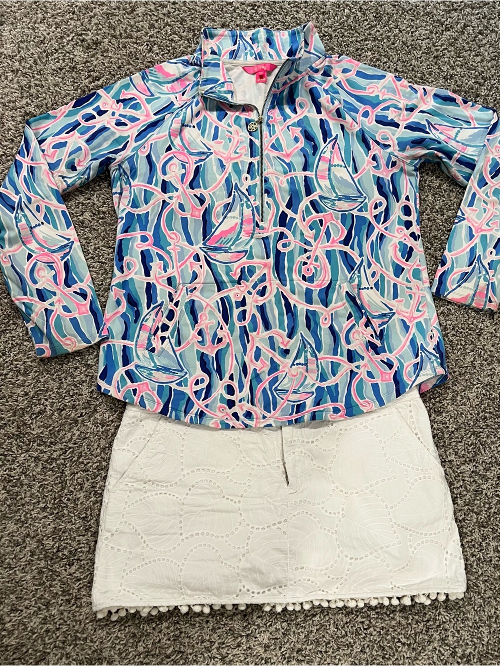 Lilly Pulitzer “Reel Nauti” Sailboat Print Skipper Popover - Picture 6 of 7